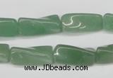 CTW129 15.5 inches 9*20mm twisted trihedron green aventurine beads