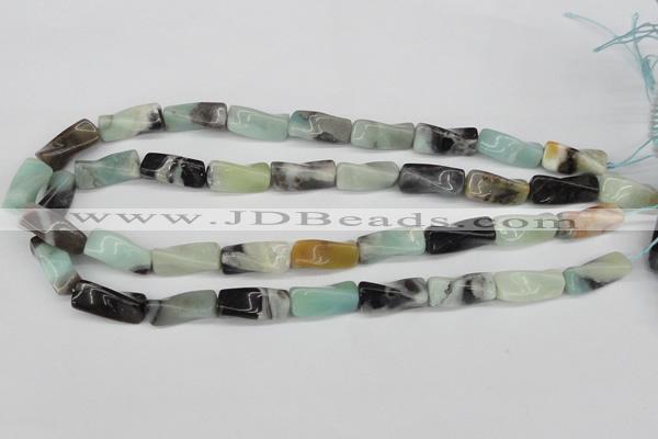 CTW131 15.5 inches 10*20mm twisted trihedron amazonite gemstone beads