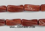 CTW132 15.5 inches 10*20mm twisted trihedron goldstone beads