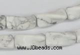 CTW134 15.5 inches 9*20mm twisted trihedron white howlite beads