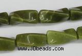 CTW138 15.5 inches 9*20mm twisted trihedron jade gemstone beads