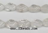 CTW153 15.5 inches 8*15mm twisted rice white crystal beads