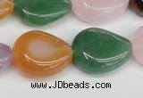 CTW165 15.5 inches 18*22mm twisted teardrop mixed gemstone beads