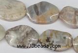 CTW303 15.5 inches 18*25mm wavy oval bamboo leaf agate beads