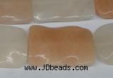 CTW322 15.5 inches 20*30mm wavy rectangle pink aventurine jade beads