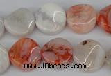 CTW33 15.5 inches 16mm twisted coin agate gemstone beads wholesale