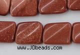 CTW370 15.5 inches 15*20mm twisted rectangle goldstone beads