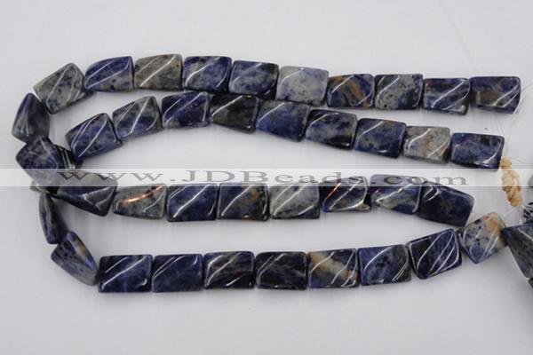 CTW376 15.5 inches 15*20mm twisted rectangle sodalite gemstone beads