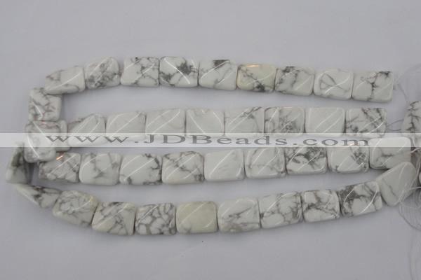 CTW383 15.5 inches 15*20mm twisted rectangle white howlite beads