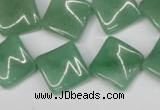 CTW39 15.5 inches 15*15mm twisted diamond green aventurine beads