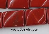 CTW399 15.5 inches 18*25mm twisted rectangle red jasper beads