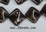 CTW42 15.5 inches 15*15mm twisted diamond smoky quartz beads