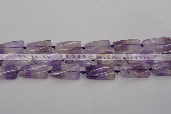 CTW456 20*38mm faceted & twisted rectangle ametrine beads