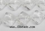 CTW49 15.5 inches 15*15mm twisted diamond white crystal beads