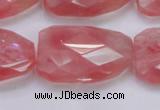 CTW501 15.5 inches 20*30mm faceted & twisted synthetic quartz beads