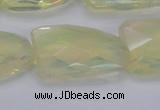 CTW502 15.5 inches 20*30mm faceted & twisted synthetic quartz beads