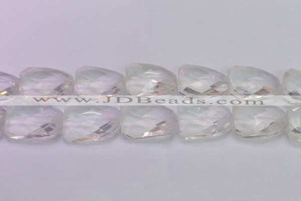 CTW510 15.5 inches 30*40mm faceted & twisted synthetic quartz beads