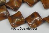 CTW55 15.5 inches 15*15mm twisted diamond jasper gemstone beads