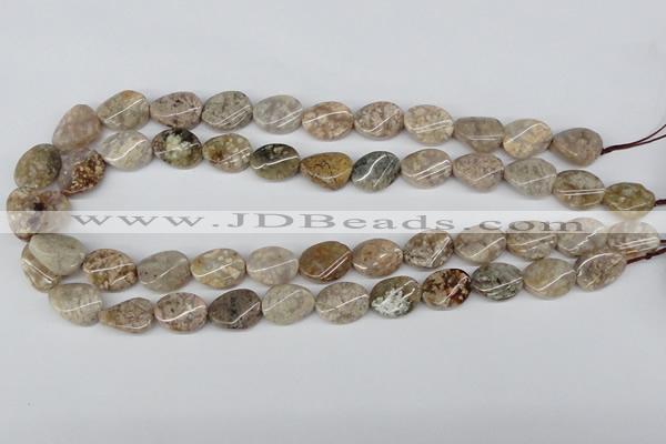 CTW58 15.5 inches 12*16mm twisted oval jasper gemstone beads