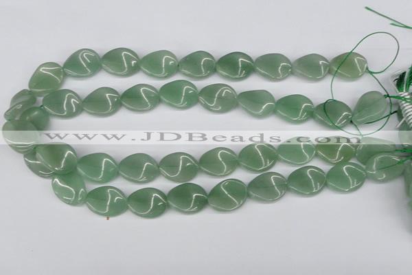 CTW72 15.5 inches 15*20mm twisted oval green aventurine beads