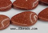 CTW94 15.5 inches 18*30mm twisted oval goldstone gemstone beads