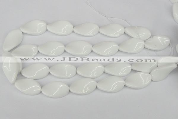 CTW99 15.5 inches 18*30mm twisted oval white agate gemstone beads