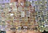 CUBS24 15 inches 8*8mm faceted cube lemon quartz gemstone beads