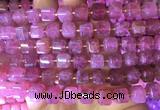 CUBS25 15 inches 8*8mm faceted cube red strawberry quartz gemstone beads