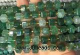 CUBS26 15 inches 8*8mm faceted cube green strawberry quartz gemstone beads