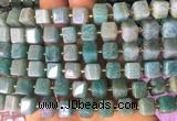 CUBS28 15 inches 8*8mm faceted cube amazonite gemstone beads