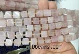 CUBS38 15 inches 6 - 7mm cube rose quartz gemstone beads wholesale