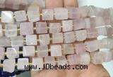 CUBS40 15 inches 8 - 9mm cube rose quartz gemstone beads wholesale