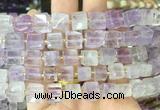 CUBS46 15 inches 8 - 9mm cube amethyst gemstone beads wholesale