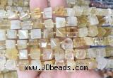 CUBS48 15 inches 7 - 8mm cube citrine gemstone beads wholesale