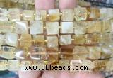 CUBS49 15 inches 8 - 9mm cube citrine gemstone beads wholesale