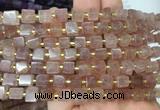 CUBS50 15 inches 6 - 7mm cube strawberry quartz gemstone beads wholesale