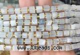 CUBS53 15 inches 6 - 7mm cube aquamarine gemstone beads wholesale