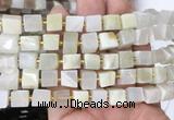 CUBS72 15 inches 7 - 8mm cube white moonstone gemstone beads wholesale