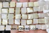 CUBS73 15 inches 8 - 9mm cube white moonstone gemstone beads wholesale