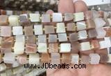 CUBS74 15 inches 6 - 7mm cube colorful moonstone gemstone beads wholesale