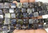 CUBS82 15 inches 8 - 9mm cube iolite gemstone beads wholesale