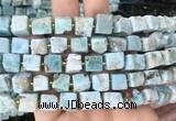 CUBS88 15 inches 8 - 9mm cube larimar gemstone beads wholesale