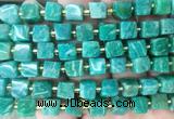 CUBS91 15 inches 8 - 9mm cube amazonite gemstone beads wholesale