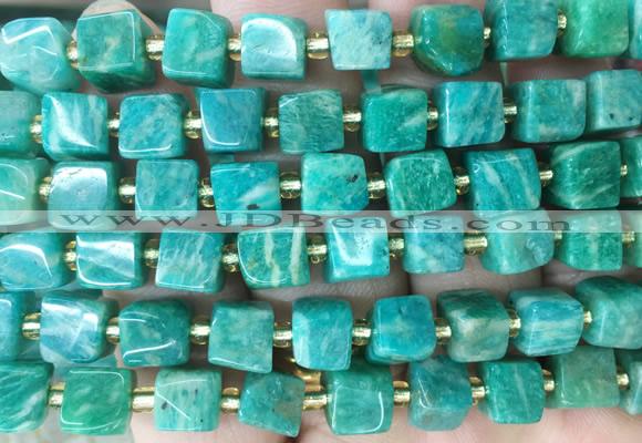 CUBS91 15 inches 8 - 9mm cube amazonite gemstone beads wholesale