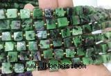 CUBS93 15 inches 7 - 8mm cube ruby zoisite gemstone beads wholesale