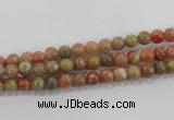 CUG100 15.5 inches 4mm round Chinese unakite beads wholesale