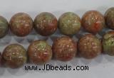 CUG104 15.5 inches 12mm round Chinese unakite beads wholesale