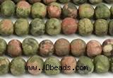 CUG205 15 inches 4mm round matte unakite beads