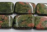 CUG54 16 inches 22*30mm rectangle natural unakite gemstone beads