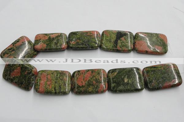 CUG55 16 inches 30*40mm rectangle natural unakite gemstone beads